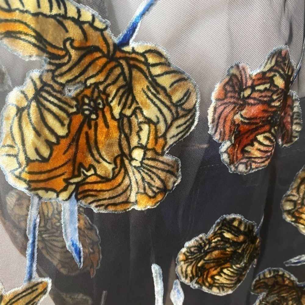 Urban Outfitters Gold Floral Velvet Kimono Size M - Picture 4 of 4